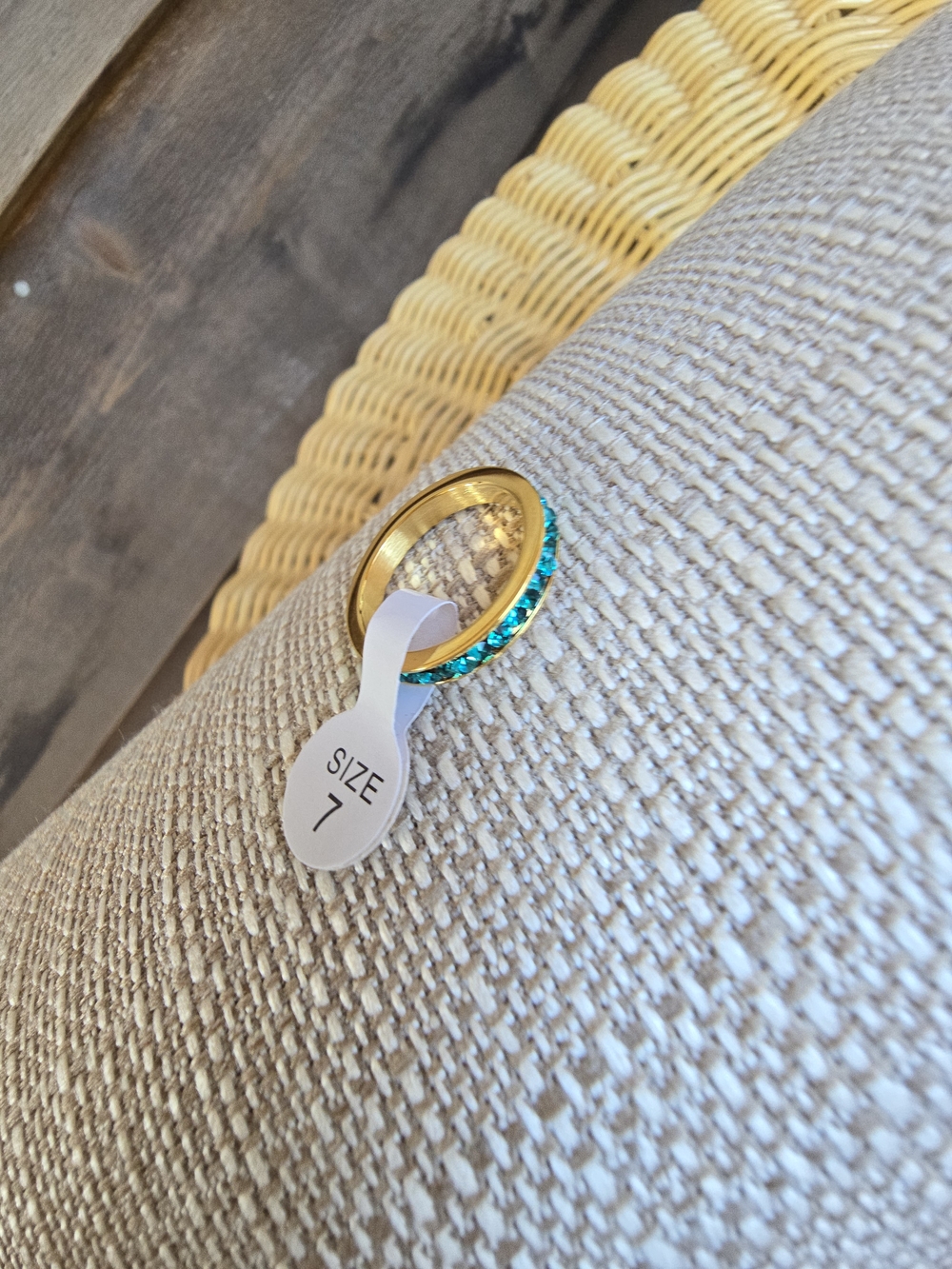 NWT 18K PVD December Birthstone Blue Topaz Ring Sz 7